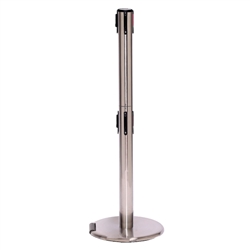 RollerPro 250 Twin, Satin Stainless, Barrier with double 11' CAUTION-DO NOT ENTER - RED Belt