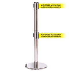 RollerPro 250 Twin Xtra, Polished Chrome, Barrier with double 3" wide 11' ACCESO AUTORIZADO SOLAMENTE Belt