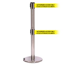 RollerPro 250 Twin Xtra, Satin Chrome, Barrier with double 3" wide 11' ACCESO AUTORIZADO SOLAMENTE Belt