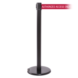RollerPro 250 Xtra, Black, Barrier with 3" wide 11' AUTHORIZED ACCESS ONLY - RED Belt