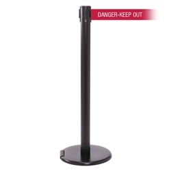 RollerPro 250 Xtra, Black, Barrier with 3" wide 11' DANGER-KEEP OUT - RED Belt