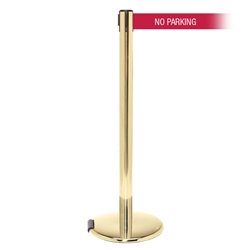 RollerPro 250 Xtra, Polished Brass, Barrier with 3" wide 11' NO PARKING Belt