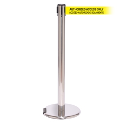 RollerPro 250 Xtra, Polished Chrome, Barrier with 3" wide 11' ACCESO AUTORIZADO SOLAMENTE Belt