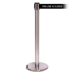 RollerPro 250 Xtra, Satin Stainless, Barrier with 3" wide 11' THIS LINE IS CLOSED Belt