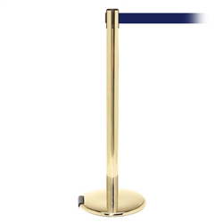 RollerPro 300, Polished Brass, Barrier with 16' Navy Blue Belt