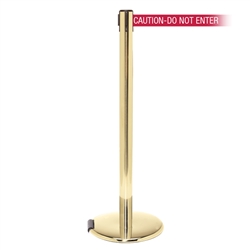 RollerPro 300, Polished Brass, Barrier with 16' CAUTION-DO NOT ENTER - RED Belt