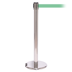 RollerPro 300, Polished Chrome, Barrier with 16' Light Green Belt