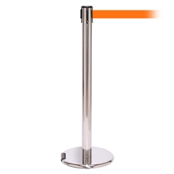 RollerPro 300, Polished Chrome, Barrier with 16' Orange Belt