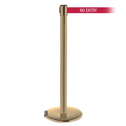 RollerPro 300, Satin Brass, Barrier with 16' NO ENTRY Belt