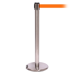 RollerPro 300, Satin Chrome, Barrier with 16' Orange Belt