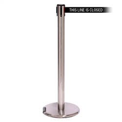 RollerPro 300, Satin Stainless, Barrier with 16' THIS LINE IS CLOSED Belt