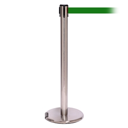 RollerPro 300, Satin Stainless, Barrier with 16' Green Belt