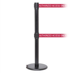 RollerPro 300 Twin, Black, Barrier with double 16' AUTHORIZED ACCESS ONLY - RED Belt