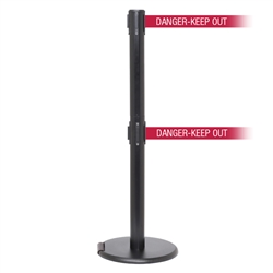 RollerPro 300 Twin, Black, Barrier with double 16' DANGER-KEEP OUT - RED Belt
