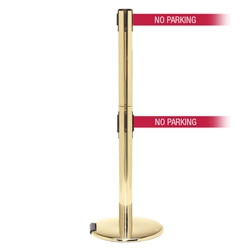 RollerPro 300 Twin, Polished Brass, Barrier with double 16' NO PARKING Belt