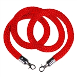 Museum Barrier Rope, Red Elegant Braided Rope, 1" diam. (719)