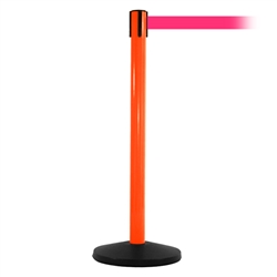 SafetyMaster 450, Orange, Barrier with 11' Fluorescent Pink Belt