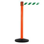 SafetyMaster 450, Orange, Barrier with 11' Green/White Diagonal Belt