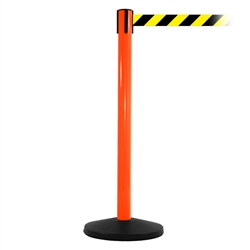 SafetyMaster 450, Orange, Barrier with 11' Yellow/Black Diagonal Belt