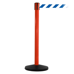 SafetyMaster 450, Red, Barrier with 11' Blue/White Diagonal Belt