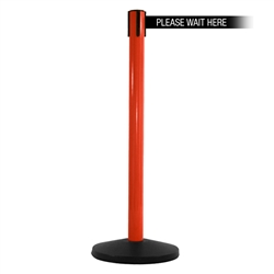 SafetyMaster 450, Red, Barrier with 11' PLEASE WAIT HERE Belt