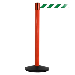 SafetyMaster 450, Red, Barrier with 11' Green/White Diagonal Belt