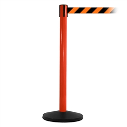 SafetyMaster 450, Red, Barrier with 11' Orange/Black Diagonal Belt