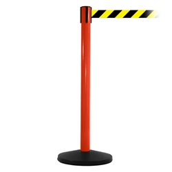 SafetyMaster 450, Red, Barrier with 11' Yellow/Black Diagonal Belt