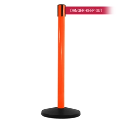 SafetyMaster 450 Xtra, Orange, Barrier with 3" wide 11' DANGER-KEEP OUT - RED Belt