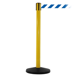 SafetyMaster 450, Yellow, Barrier with 11' Blue/White Diagonal Belt