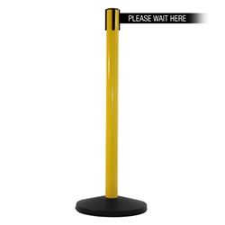 SafetyMaster 450, Yellow, Barrier with 11' PLEASE WAIT HERE Belt