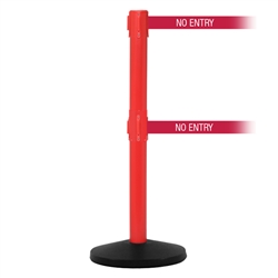 SafetyMaster 450 Twin, Red, Barrier with double 11' NO ENTRY Belt