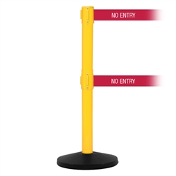SafetyMaster 450 Twin Xtra, Yellow, Barrier with 3" wide 11' NO ENTRY Belt