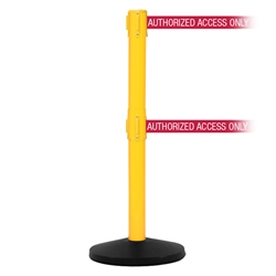 SafetyMaster 450 Twin, Yellow, Barrier with double 11' AUTHORIZED ACCESS ONLY - RED Belt
