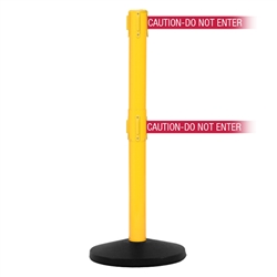 SafetyMaster 450 Twin, Yellow, Barrier with double 11' CAUTION-DO NOT ENTER - RED Belt