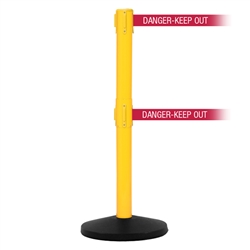SafetyMaster 450 Twin, Yellow, Barrier with double 11' DANGER-KEEP OUT - RED Belt