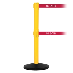 SafetyMaster 450 Twin, Yellow, Barrier with double 11' NO ENTRY Belt