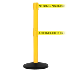 SafetyMaster 450 Twin, Yellow, Barrier with double 11' AUTHORIZED ACCESS ONLY Belt