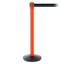 SafetyPro 250, Orange, Barrier with 11' Black/Blue Stripe Belt