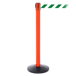 SafetyPro 250, Orange, Barrier with 11' Green/White Diagonal Belt