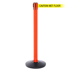 SafetyPro 250, Orange, Barrier with 11' CAUTION-WET FLOOR Belt