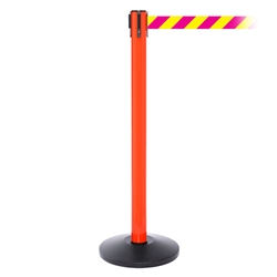 SafetyPro 250, Orange, Barrier with 11' Magenta/Yellow Diagonal Belt