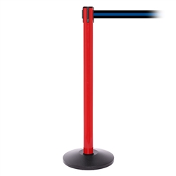SafetyPro 250, Red, Barrier with 11' Black/Blue Stripe Belt