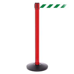 SafetyPro 250, Red, Barrier with 11' Green/White Diagonal Belt