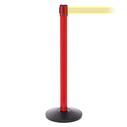 SafetyPro 250, Red, Barrier with 11' Yellow/Reflective Stripe Belt