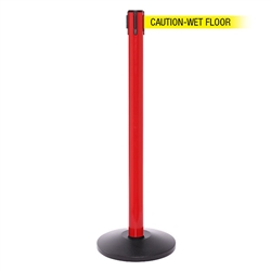 SafetyPro 250, Red, Barrier with 11' CAUTION-WET FLOOR Belt