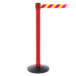SafetyPro 250, Red, Barrier with 11' Magenta/Yellow Diagonal Belt
