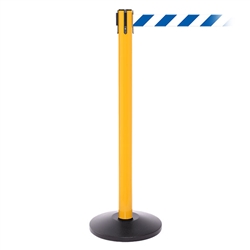 SafetyPro 250, Yellow, Barrier with 11' Blue/White Diagonal Belt