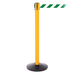 SafetyPro 250, Yellow, Barrier with 11' Green/White Diagonal Belt