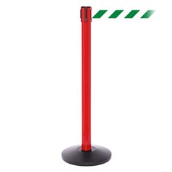 SafetyPro 300, Red, Barrier with 16' Green/White Diagonal Belt